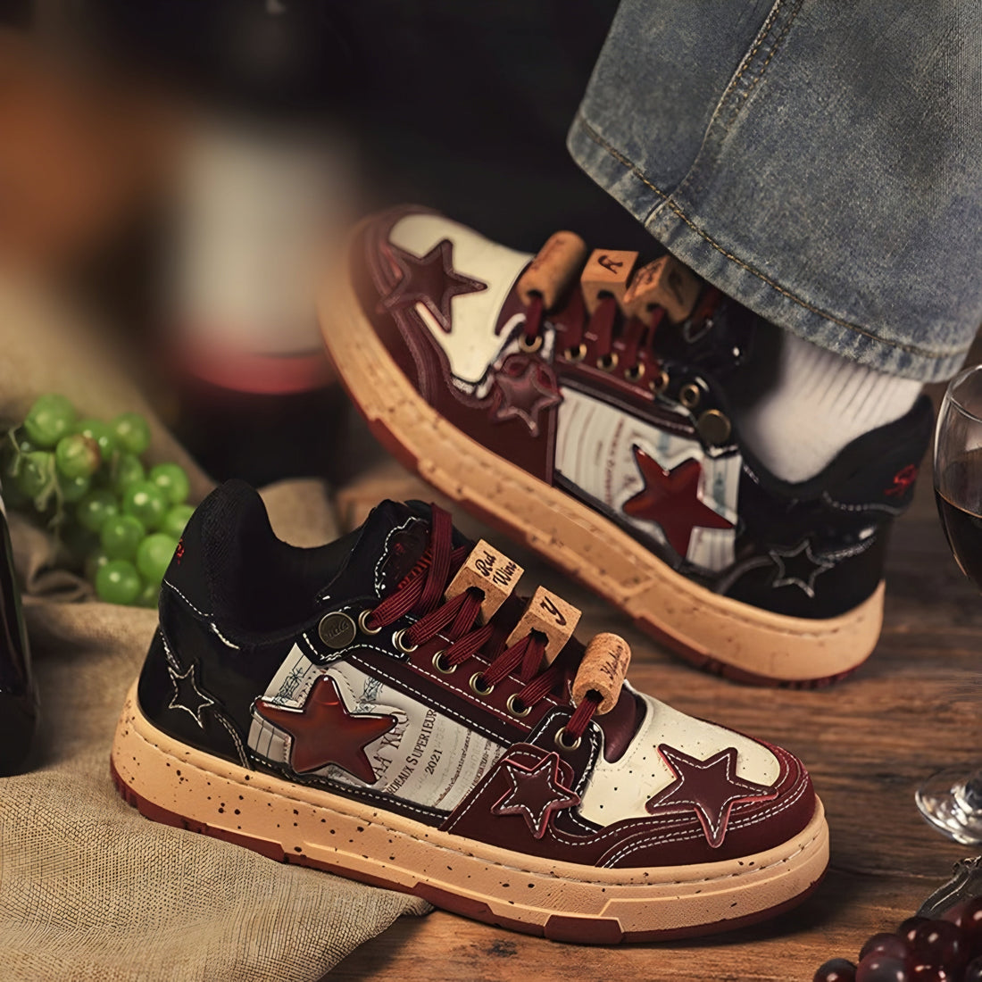 Puffsneakers | Red Wine Star Unisex