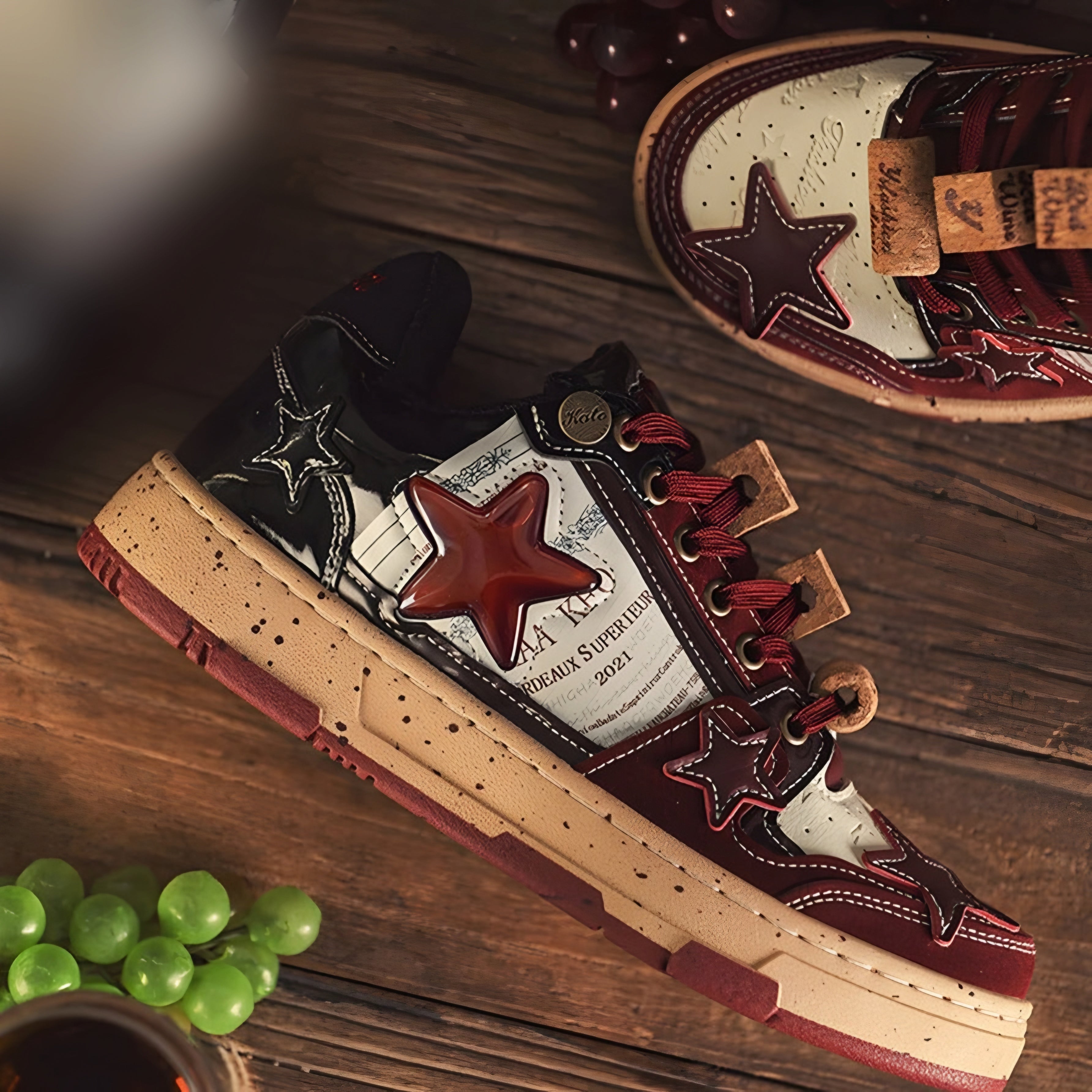 Puffsneakers | Red Wine Star Unisex